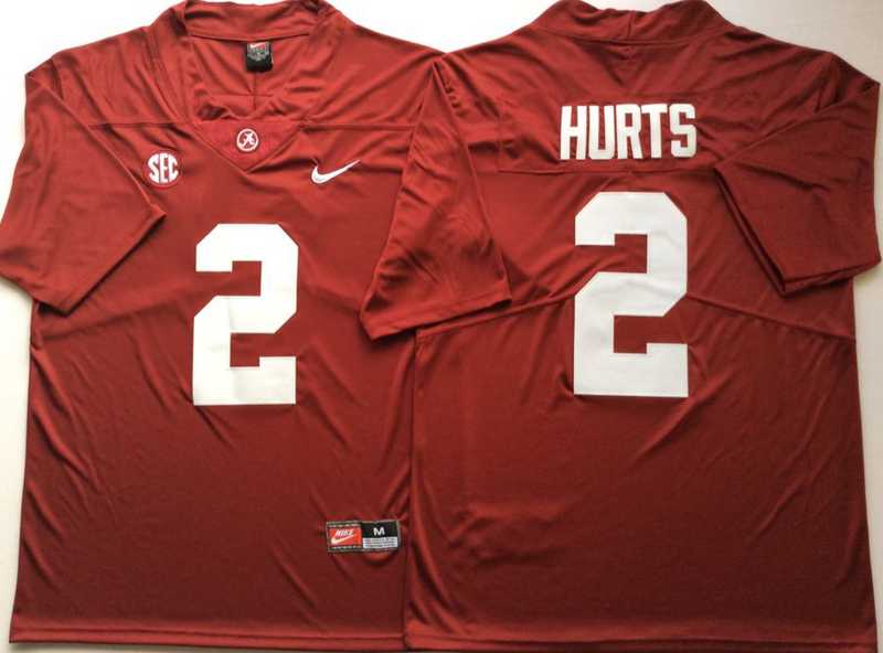 Alabama Crimson Tide 2 Jalen Hurts Red Nike College Football Jersey,We sell and wholesale Alabama Crimson Tide 2 Jalen Hurts Red Nike College Football Jersey on line form chian!